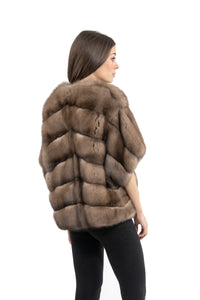 Russian Sable Lavander Skin Natural Long Hair Short Jacket L1,7 A/K 25M6916