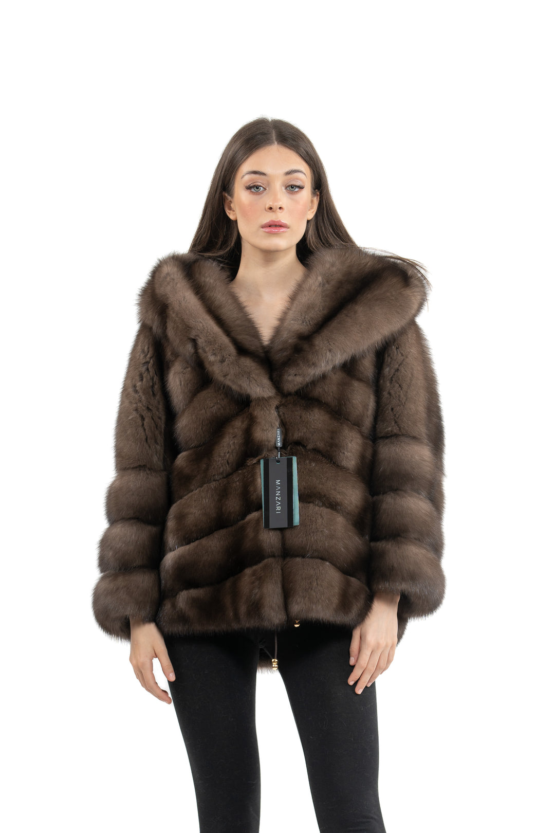 Elegant Platinum Russian sable fur coat by manzari