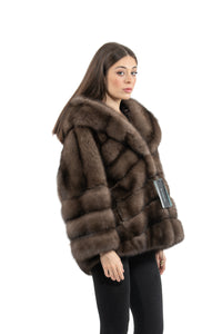 Manzari Platinum Russian sable fur coat with a modern design