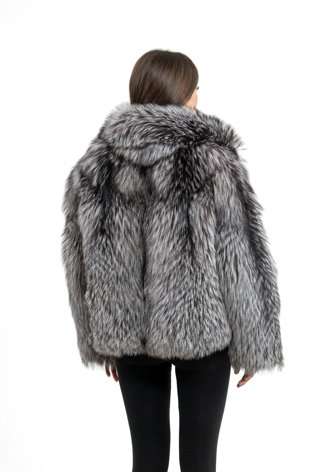 Sophisticated Silver Natural Fox fur coat by manzari
