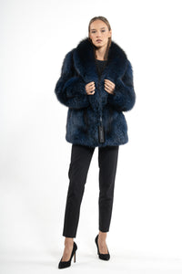 High-quality Blue Frost Fox fur coat for fashion enthusiasts