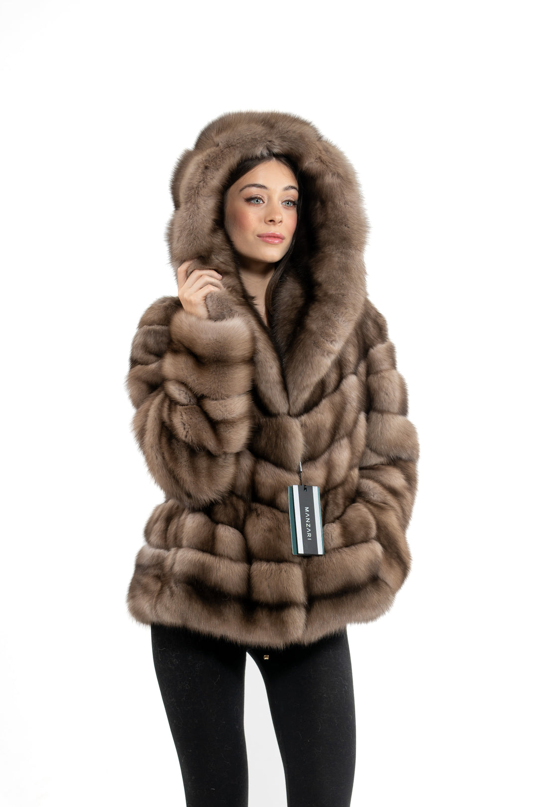 Premium Lavander Russian sable fur coat for winter fashion