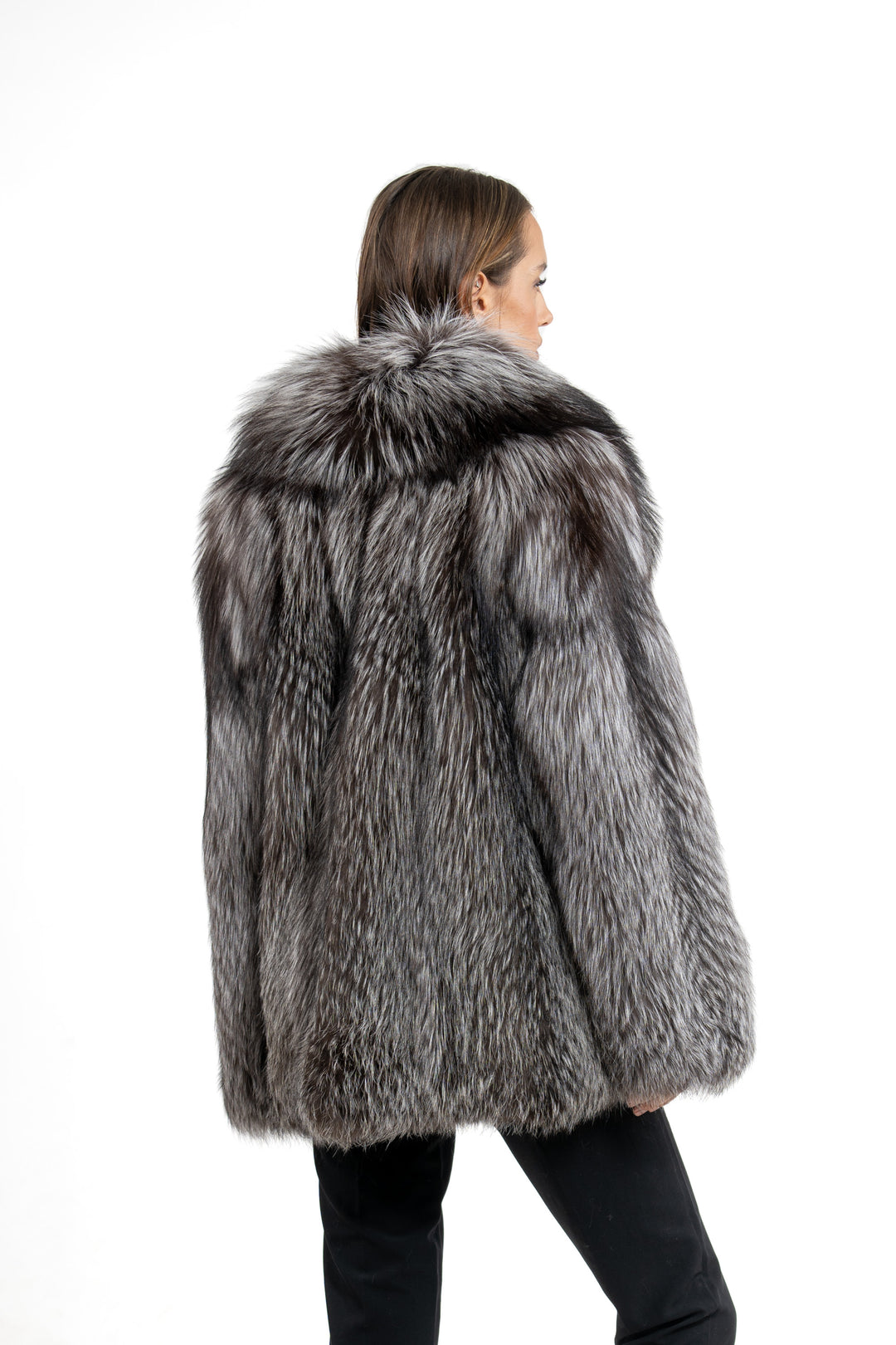 High-quality Silver Natural Fox fur coat for fashion enthusiasts