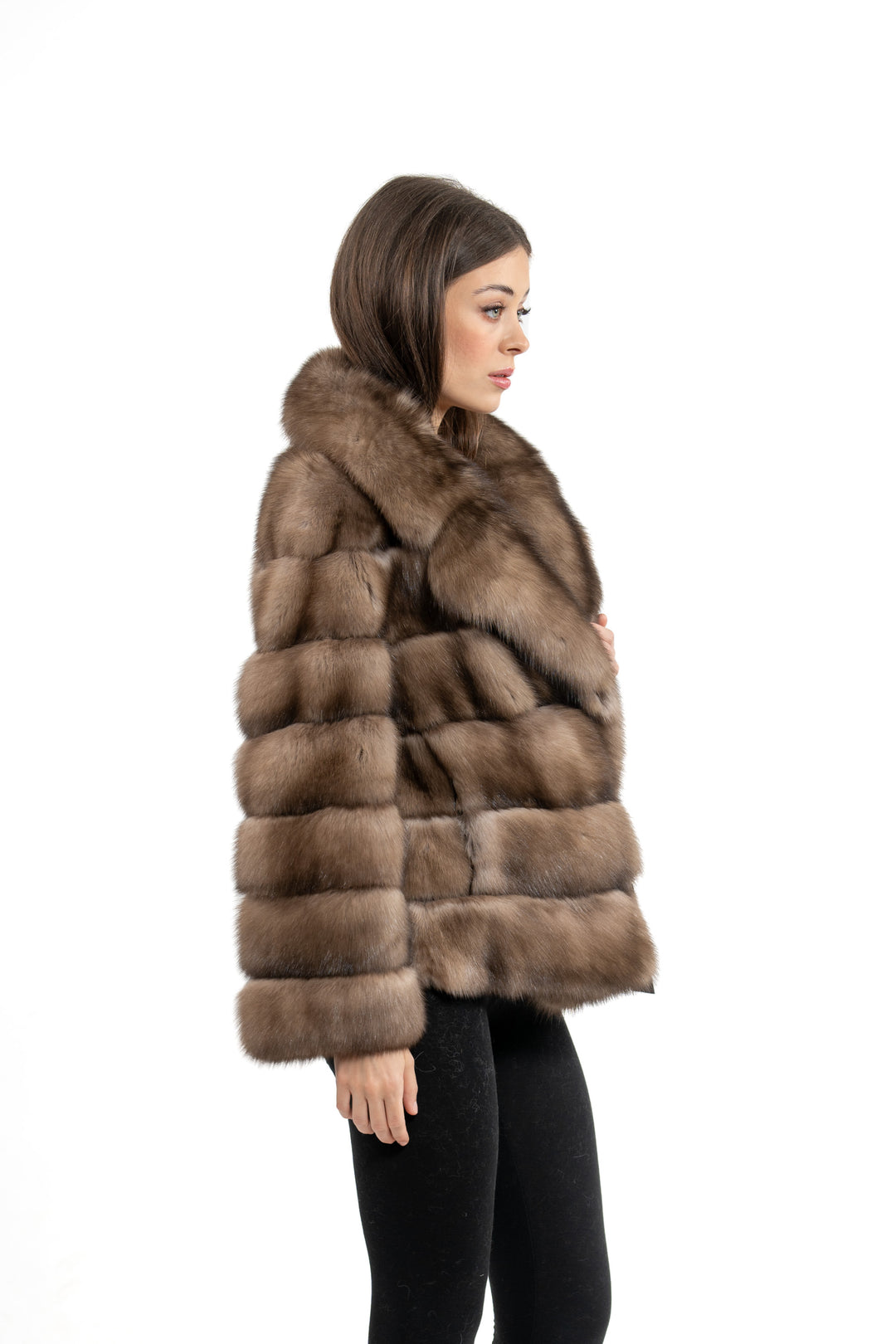 Sophisticated Platinum Russian sable fur coat for special occasions