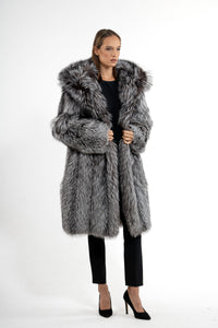 Chic fox fur coat by manzari for a standout look