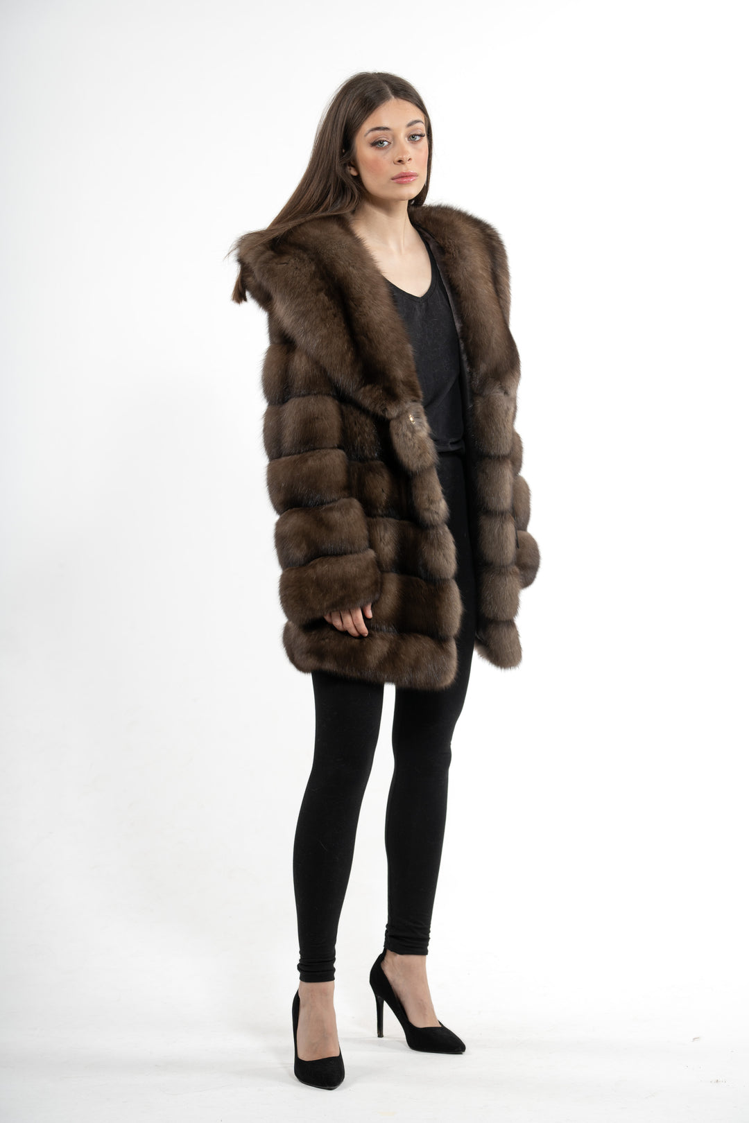 High-quality Gun Metal Russian sable fur coat for luxury lovers