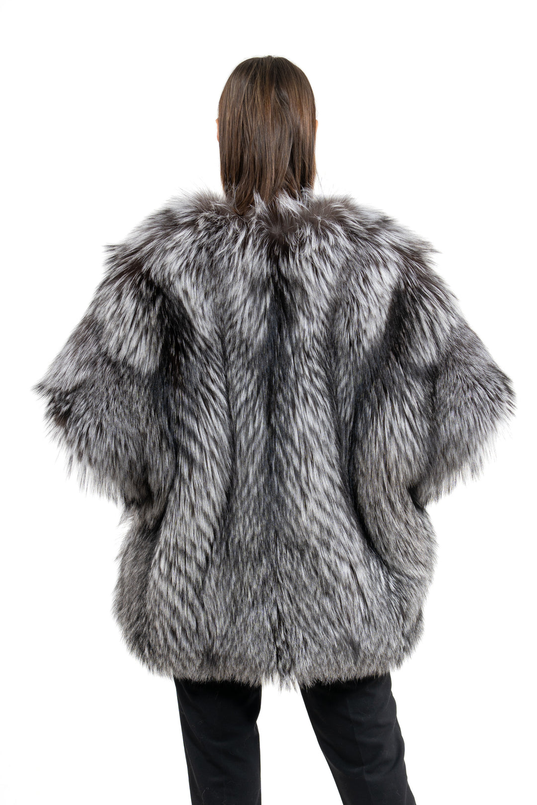 High-quality Silver Natural Fox fur coat for fashion enthusiasts