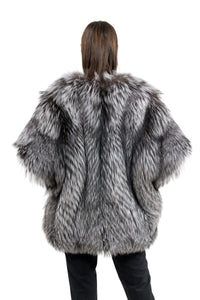 High-quality Silver Natural Fox fur coat for fashion enthusiasts
