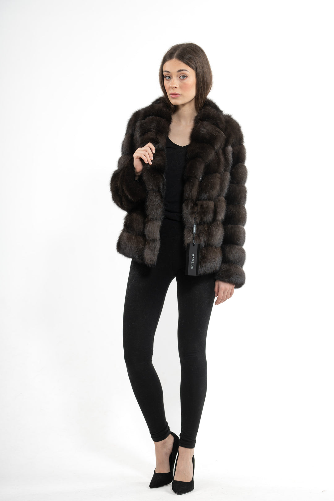 Premium sable fur coat for winter fashion
