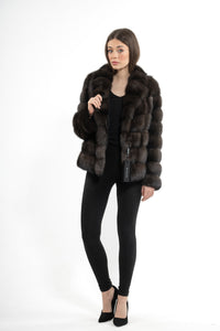 Premium sable fur coat for winter fashion