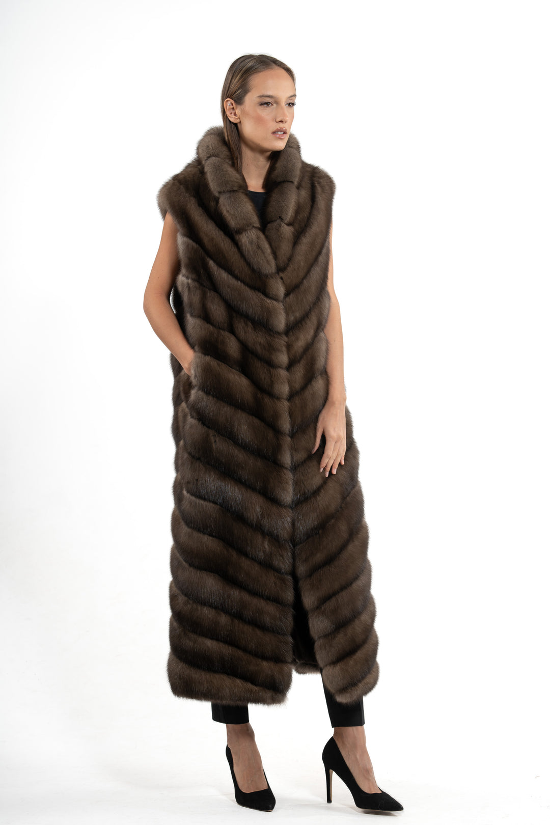 Exclusive Platinum Russian sable fur coat by manzari