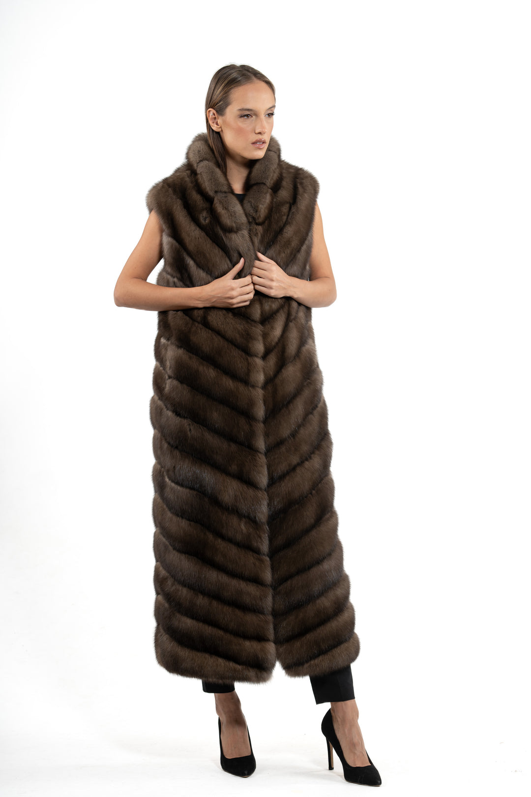 High-quality Platinum Russian sable fur coat for luxury lovers
