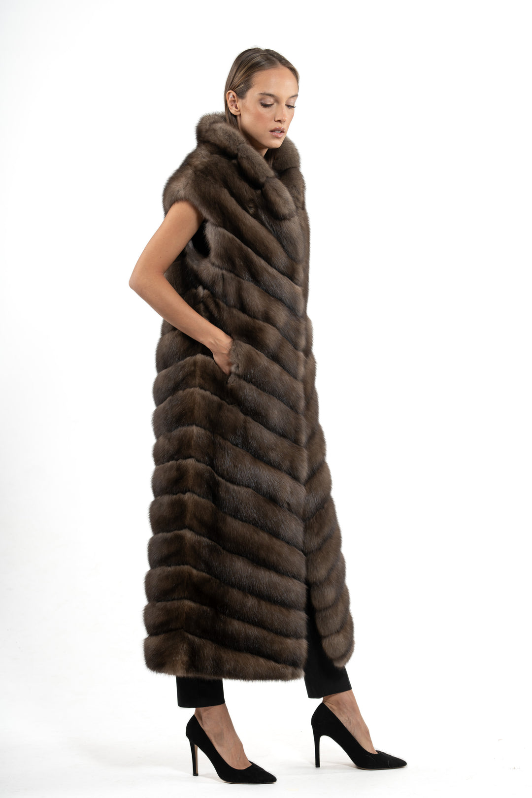 High-quality Platinum Russian sable fur coat for luxury lovers