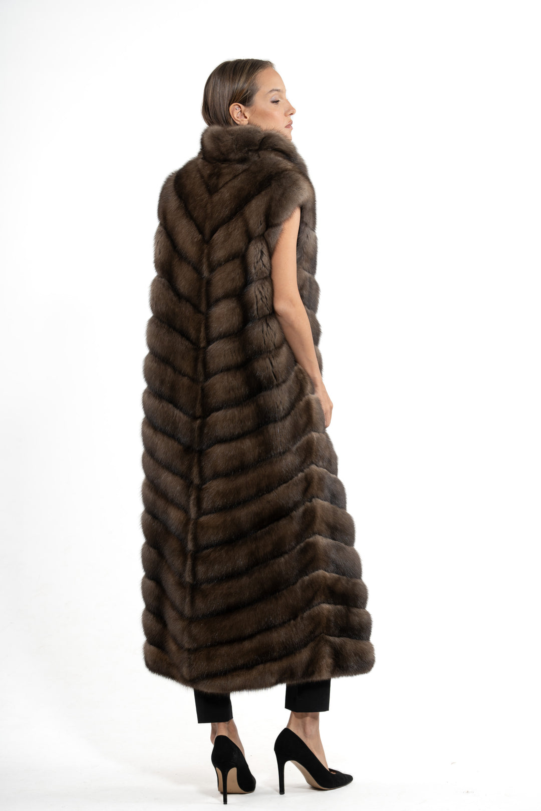 Manzari Platinum Russian sable fur coat for a timeless look