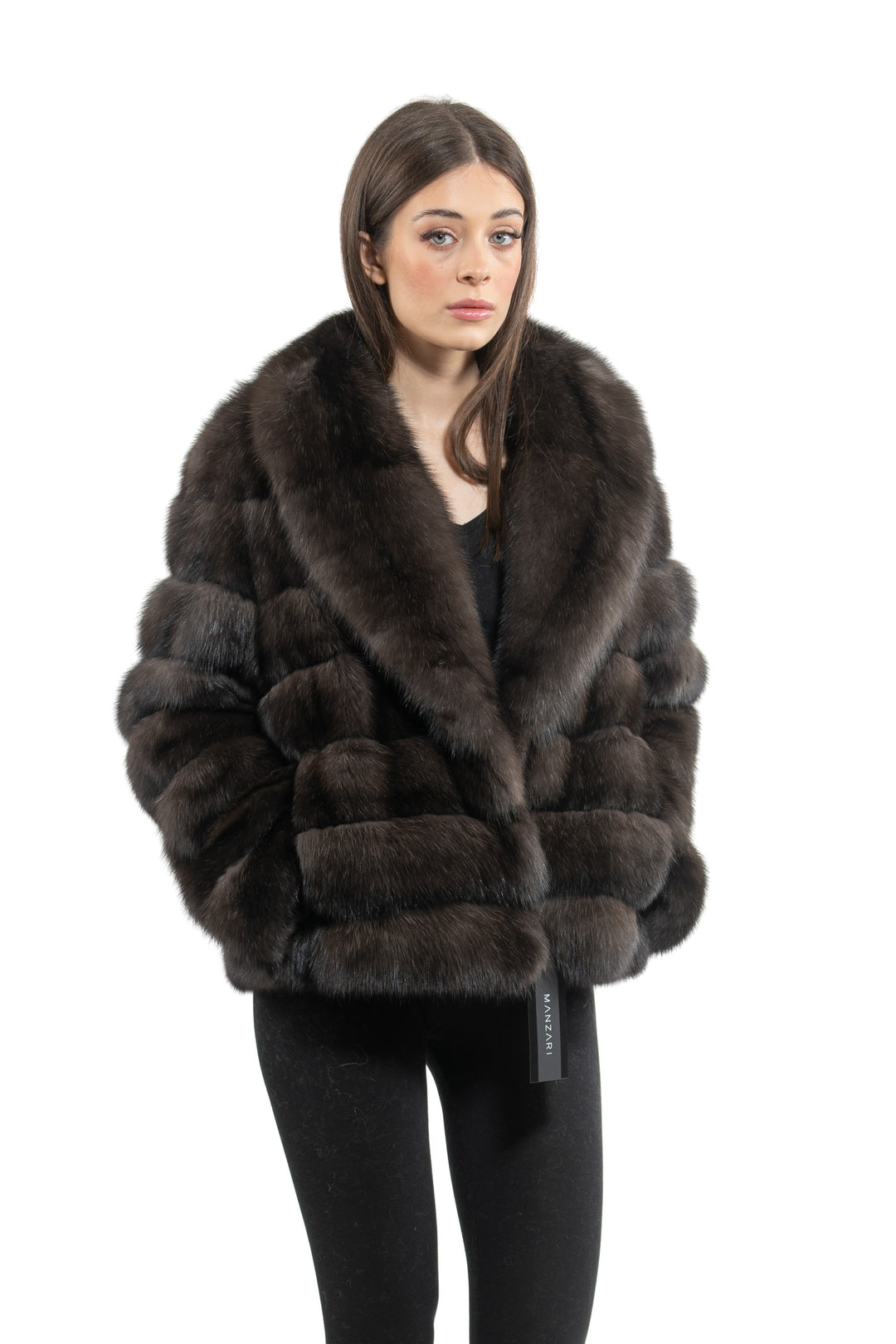 Manzari Carbonio Russian sable fur coat with a modern design