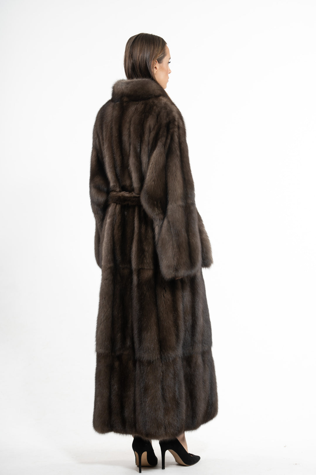 Premium Platinum Russian sable fur coat for winter fashion