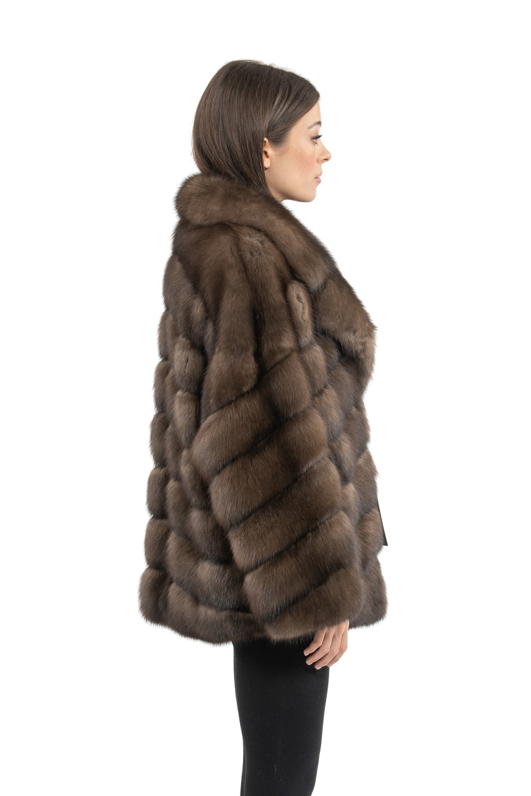 Elegant Platinum Russian sable fur coat by manzari