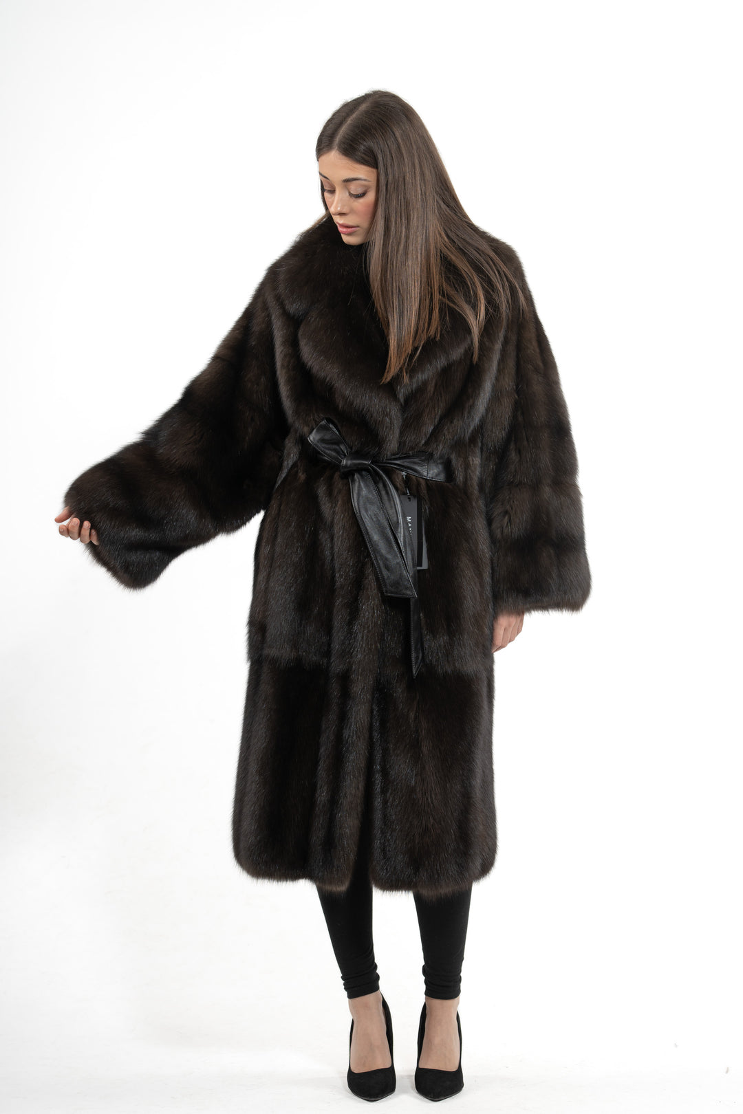 Sophisticated Carbonio Russian sable fur coat for special occasions