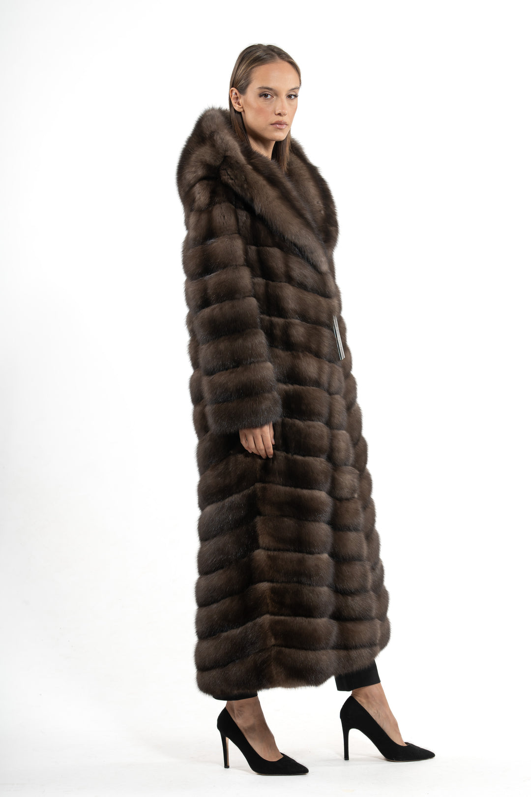 Premium sable fur coat for winter fashion