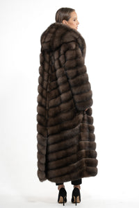Sophisticated Platinum Russian sable fur coat for special occasions