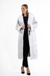 Premium White Swakara fur coat for a unique style