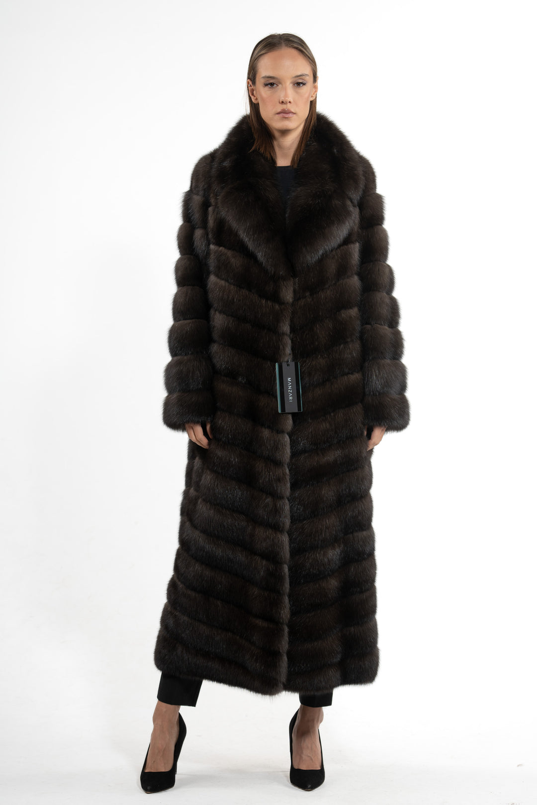 Manzari Carbonio Russian sable fur coat with a modern design
