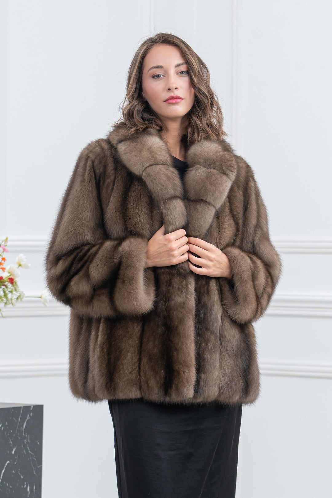 Lavander Russian Sable Fur Short Jacket - Women&
