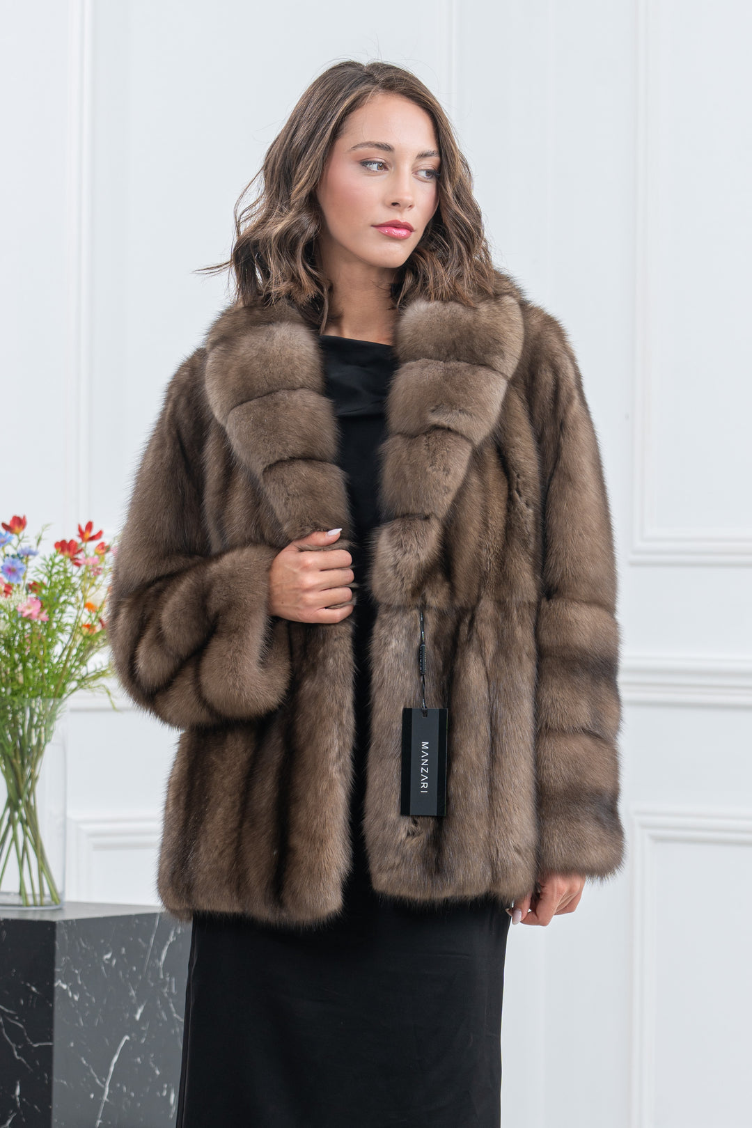 Lavander Russian Sable Fur Short Jacket - Women&