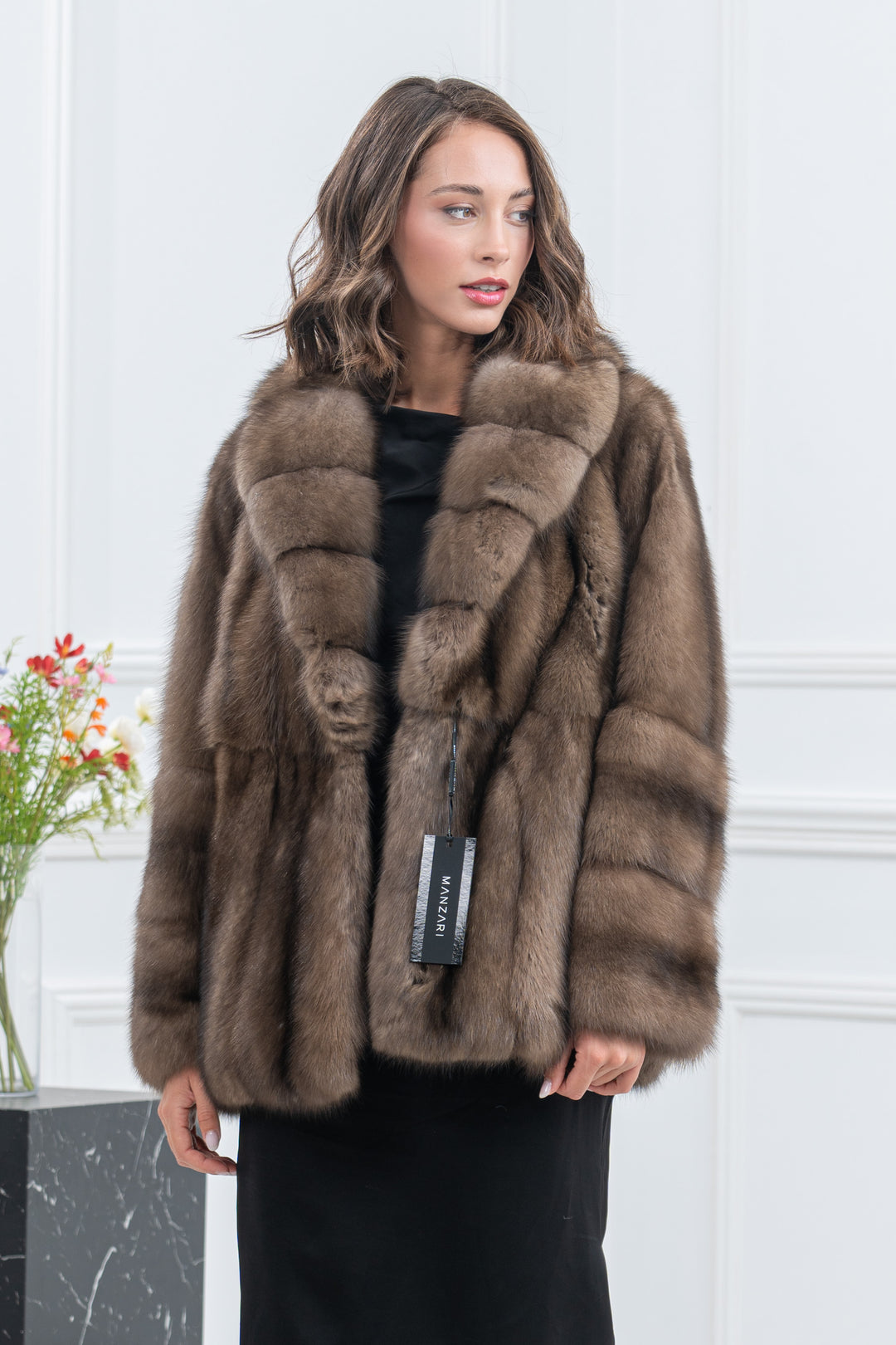 Lavander Russian Sable Fur Short Jacket - Women&