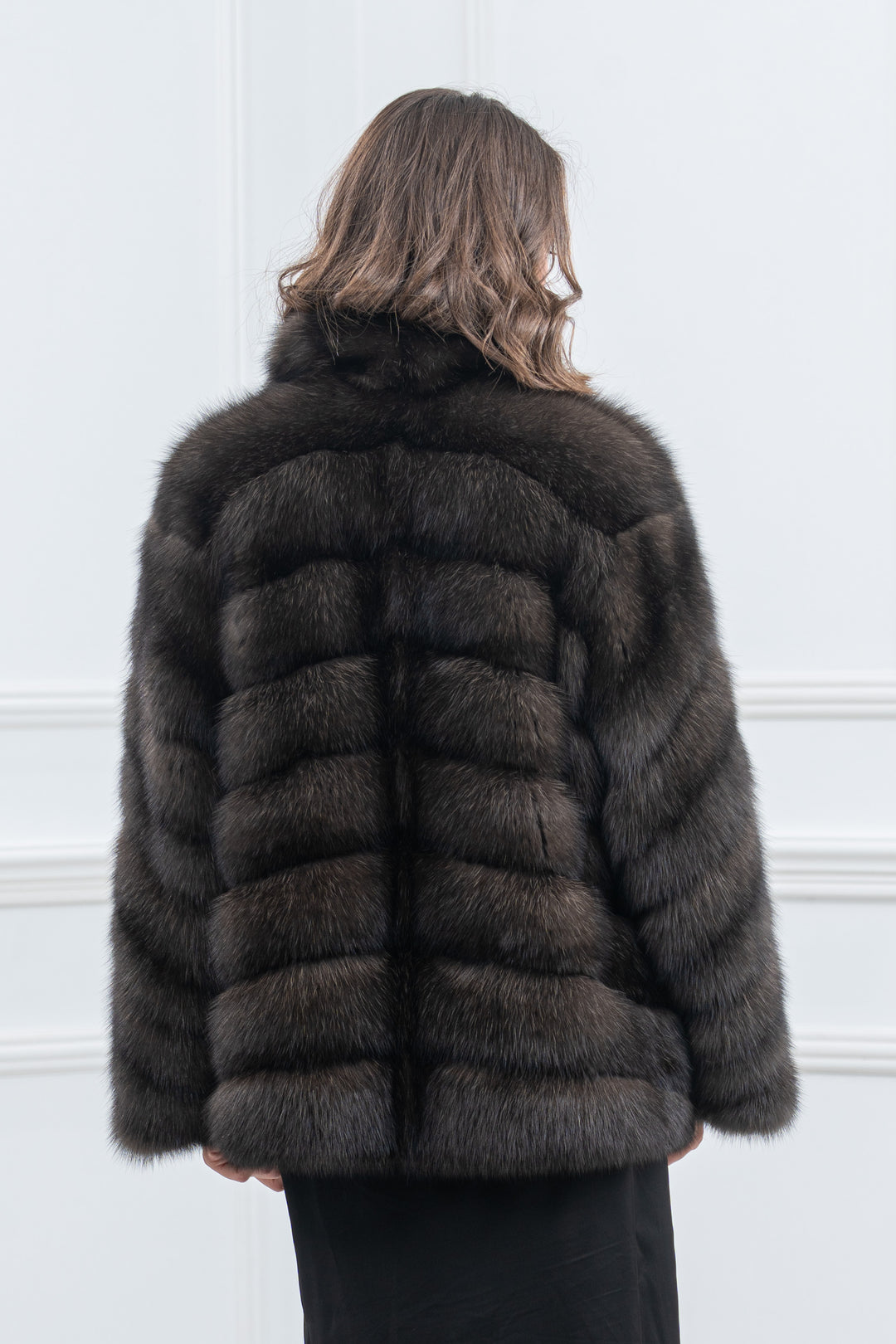 Carbonio Silvery Russian Sable Fur Short Jacket - Women&