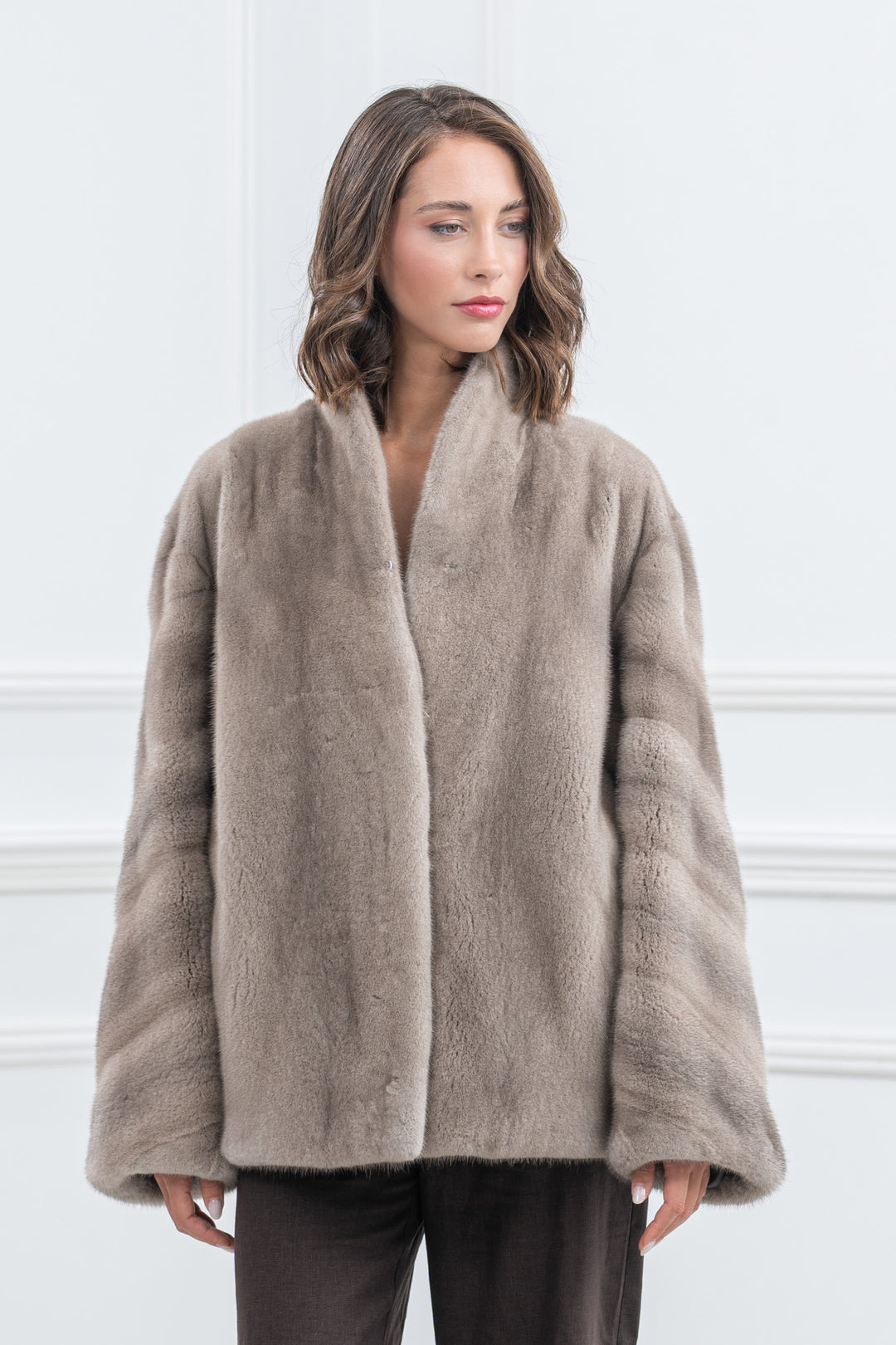 Silver Blue Mink Fur Short Jacket - Women&