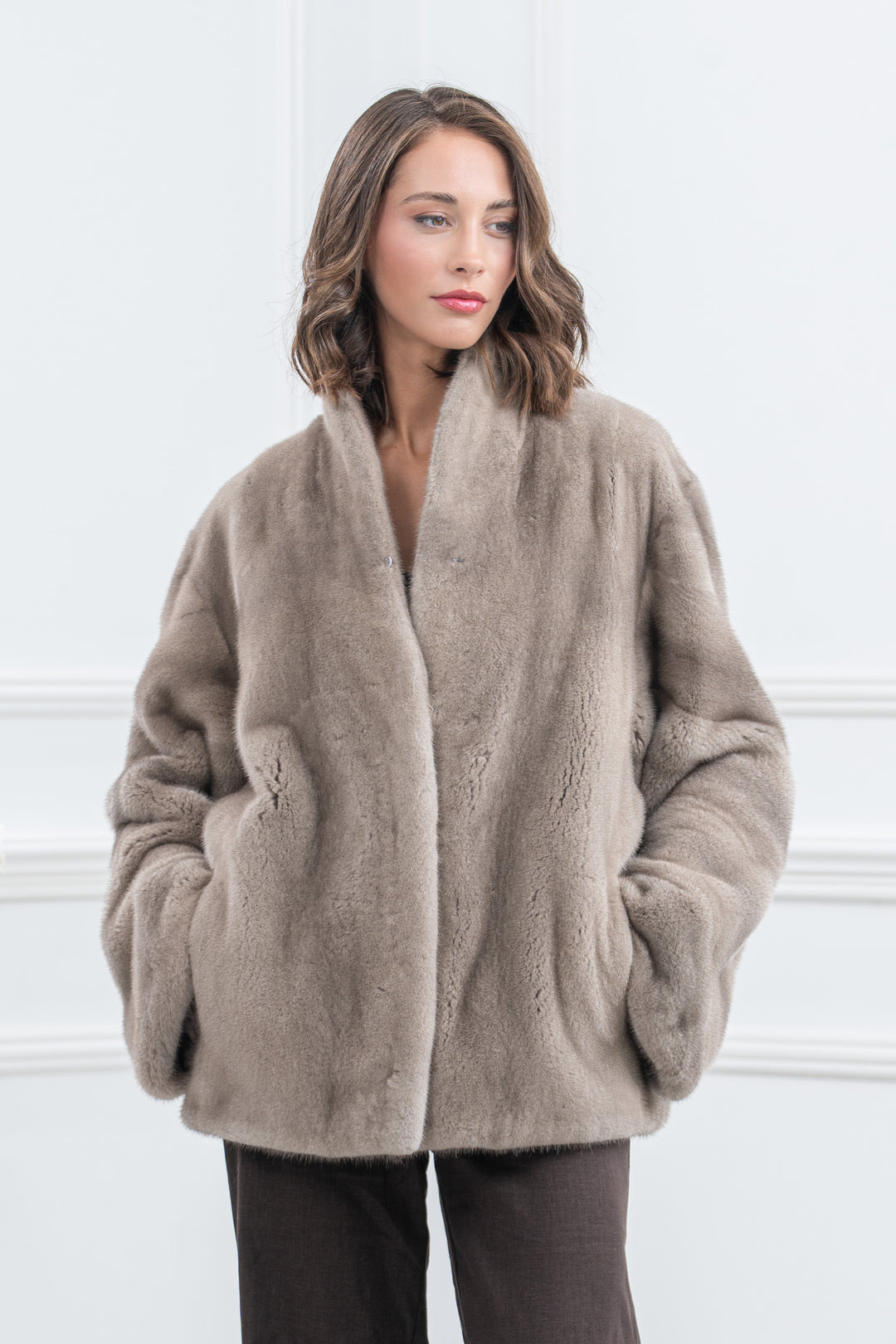 Silver Blue Mink Fur Short Jacket - Women&