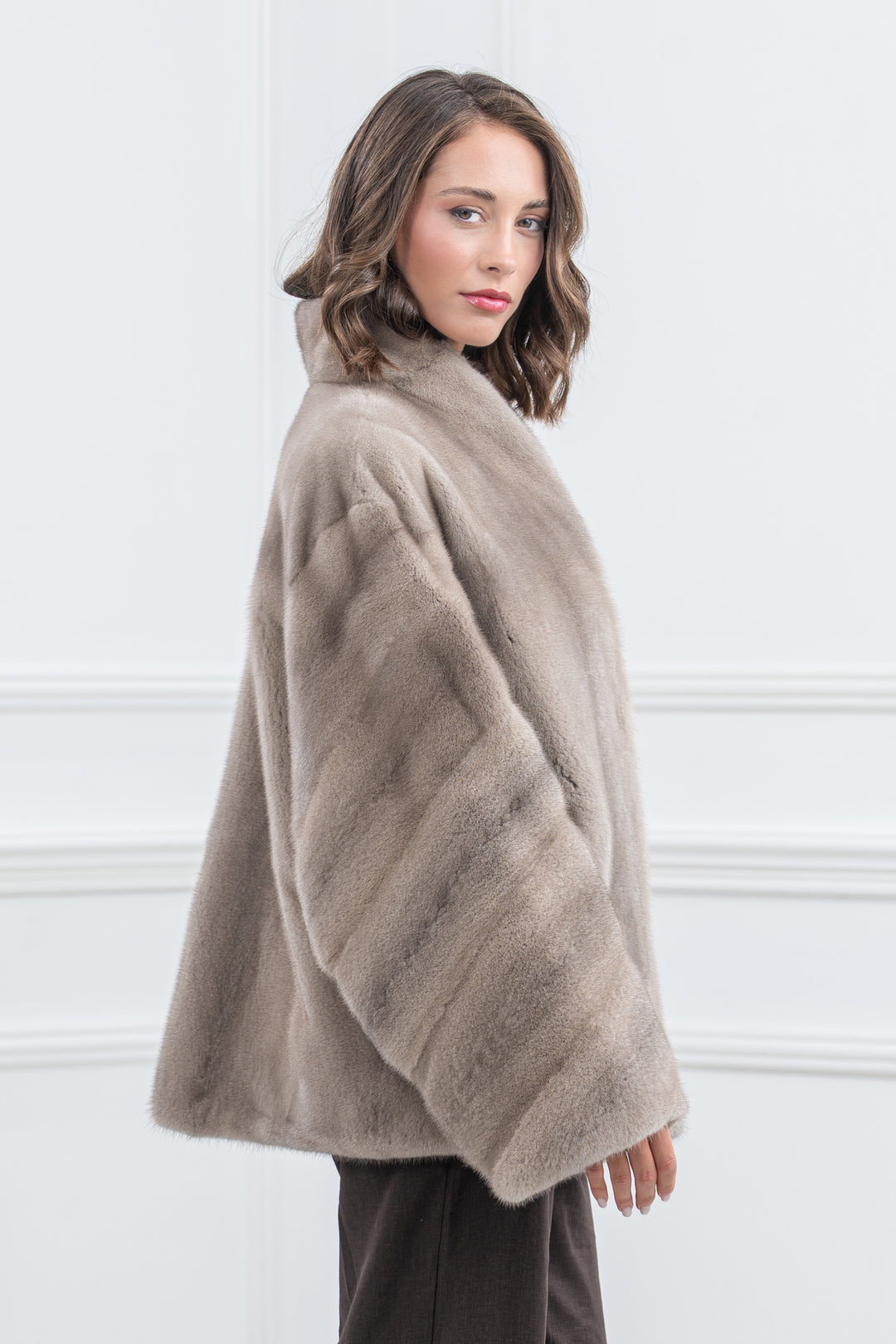 Silver Blue Mink Fur Short Jacket - Women&