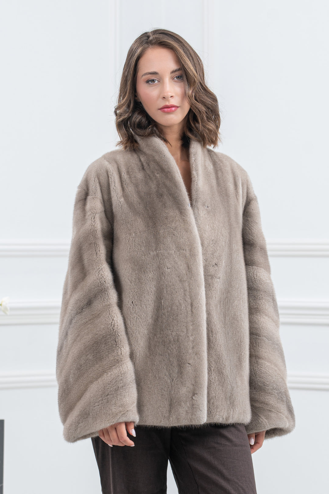 Silver Blue Mink Fur Short Jacket - Women&