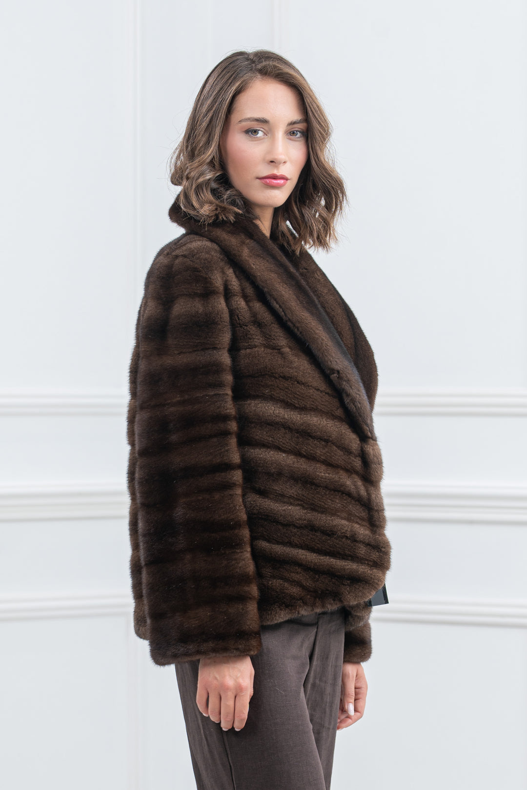 Mahogany Mink Fur Short Jacket - Women&