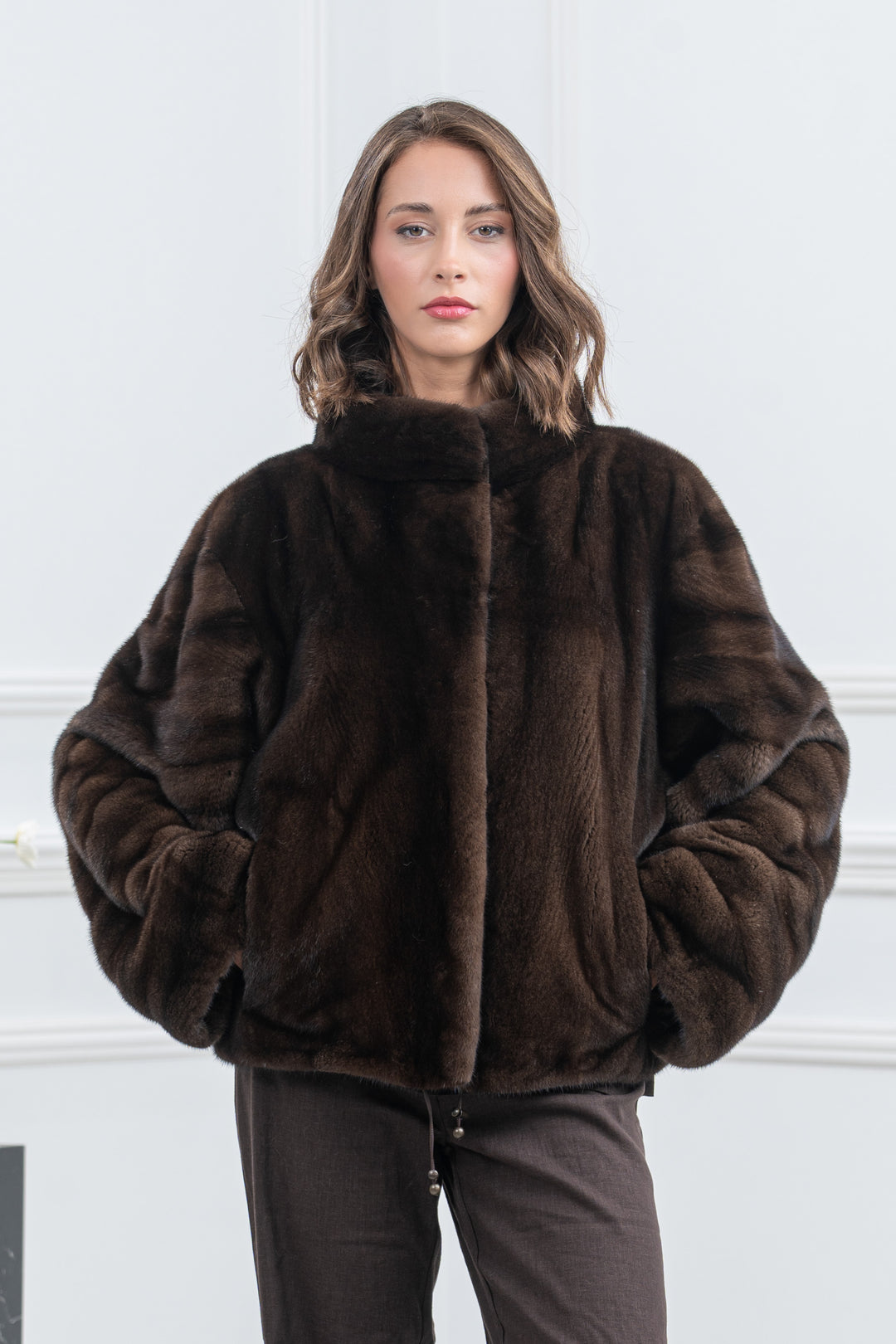 Mahogany Mink Fur Short Jacket - Women&