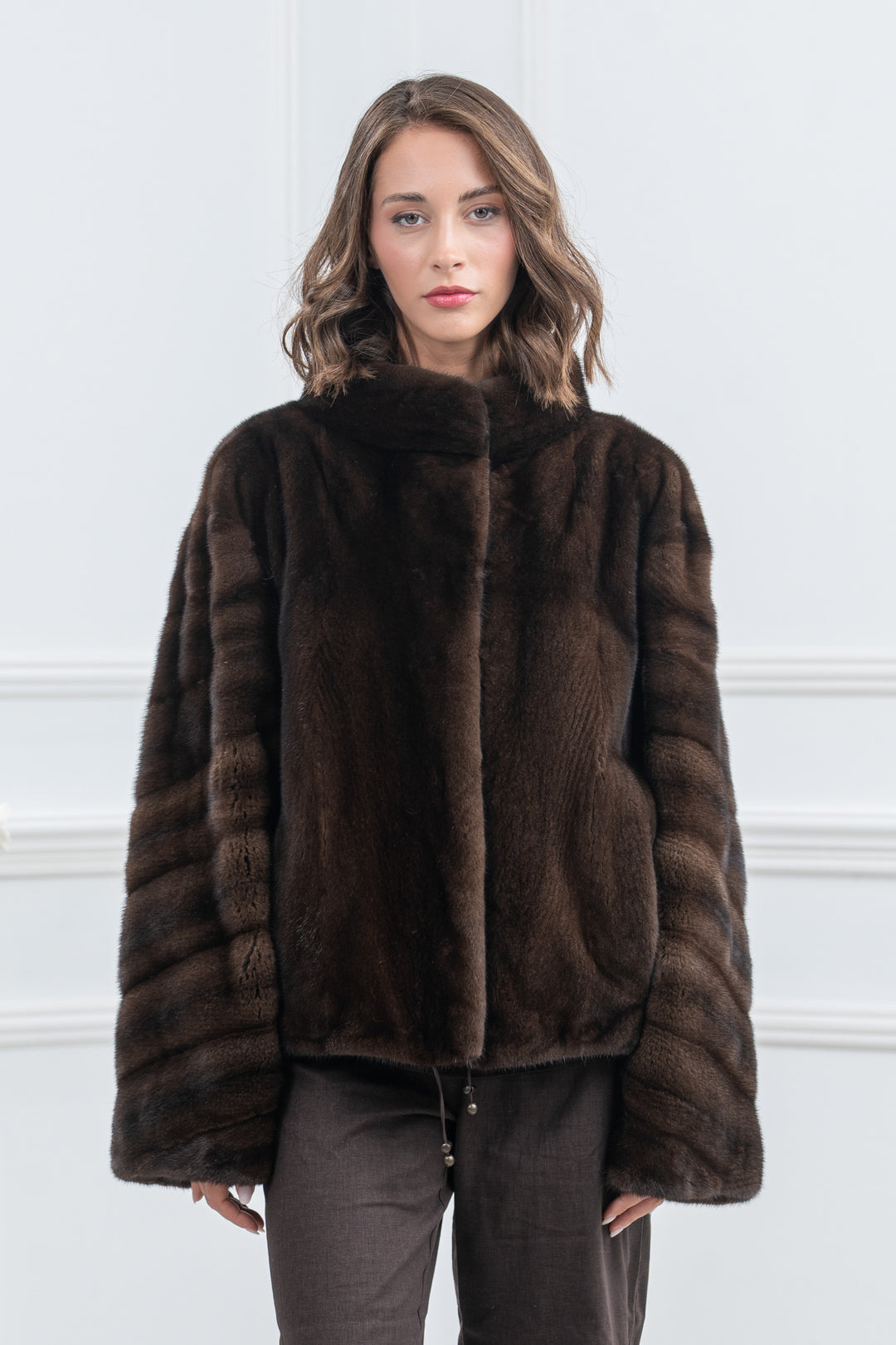 Mahogany Mink Fur Short Jacket - Women&