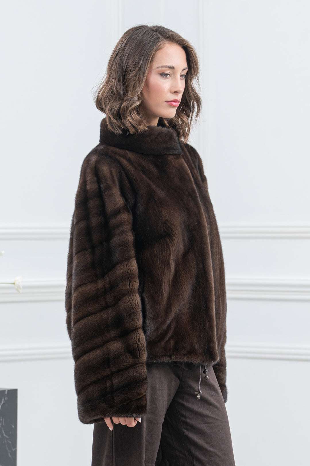 Mahogany Mink Fur Short Jacket - Women&