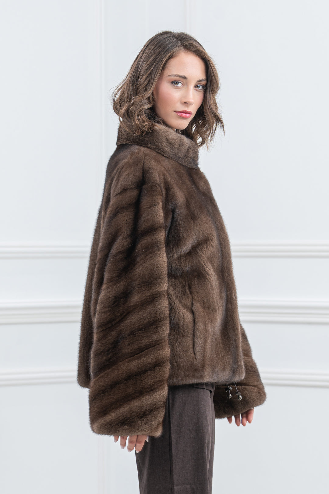 Sc.Brown Mink Fur Short Jacket - Women&
