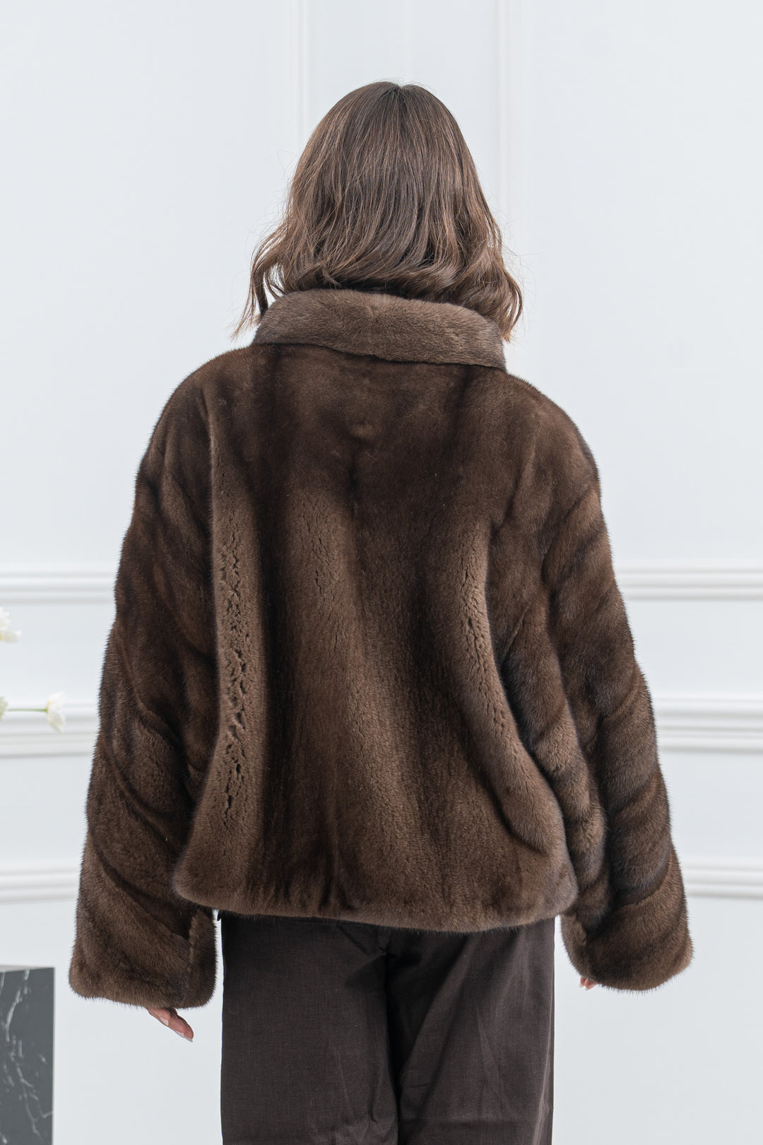Sc.Brown Mink Fur Short Jacket - Women&