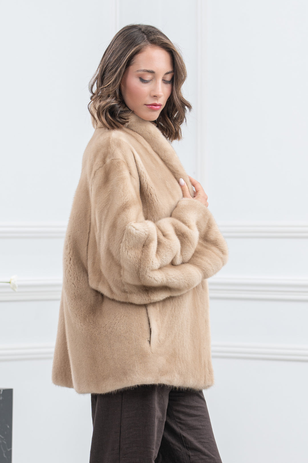 Palomino Mink Fur Short Jacket - Women&