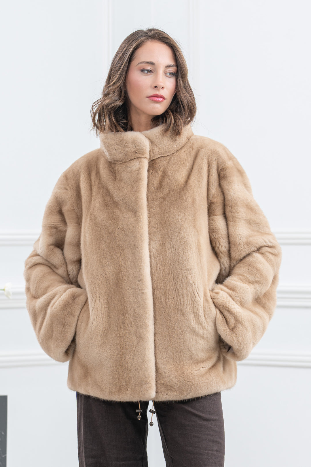 Palomino Mink Fur Short Jacket - Women&