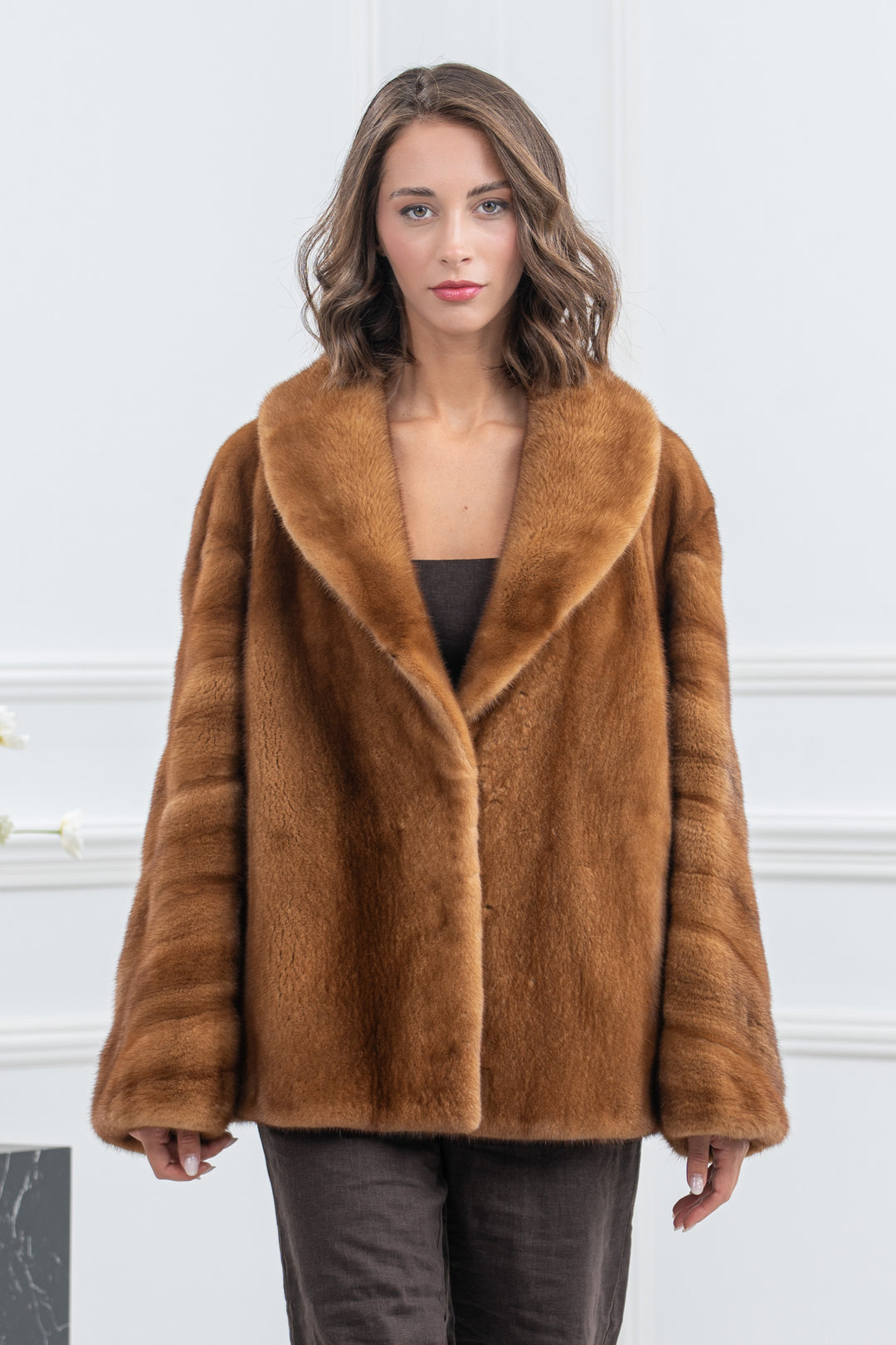 Gold Mink Fur Short Jacket - Women&