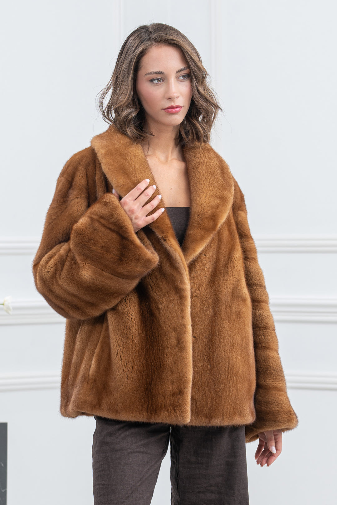 Gold Mink Fur Short Jacket - Women&