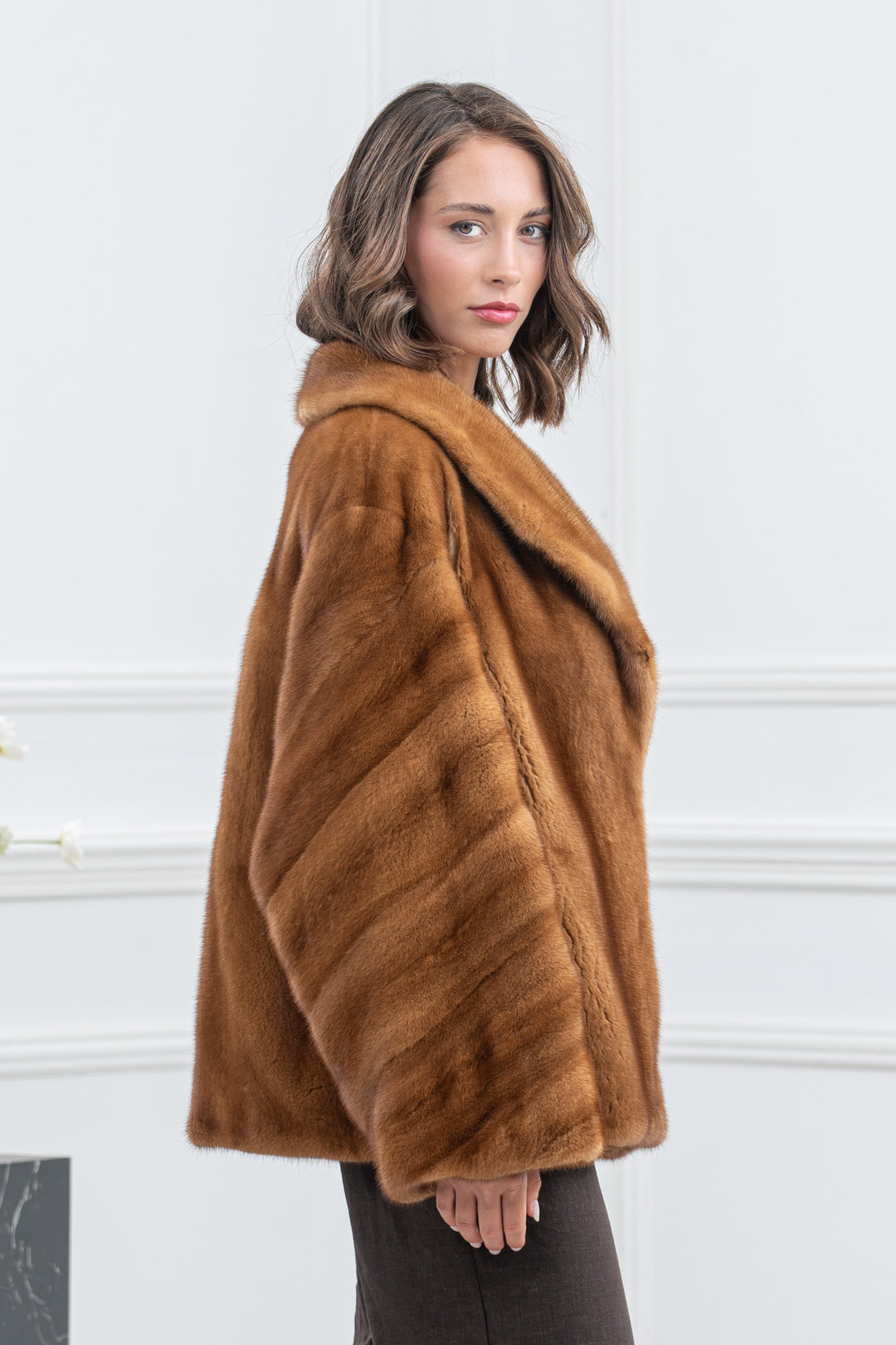 Gold Mink Fur Short Jacket - Women&