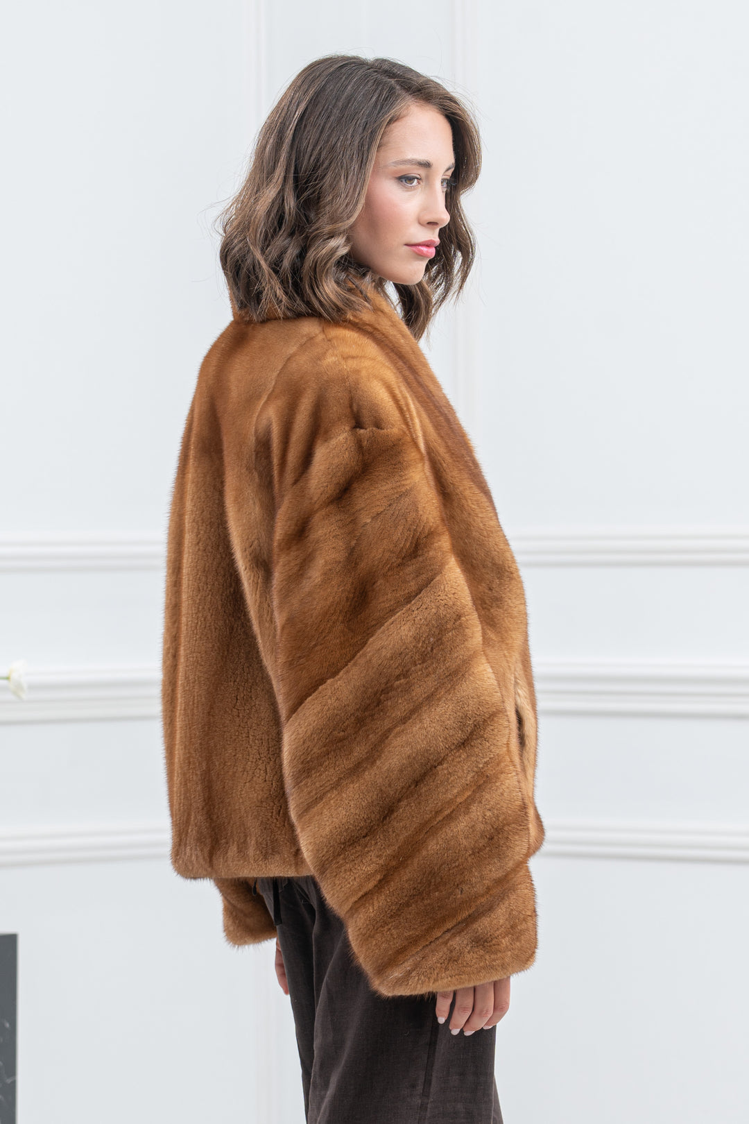 Gold Mink Fur Short Jacket - Women&