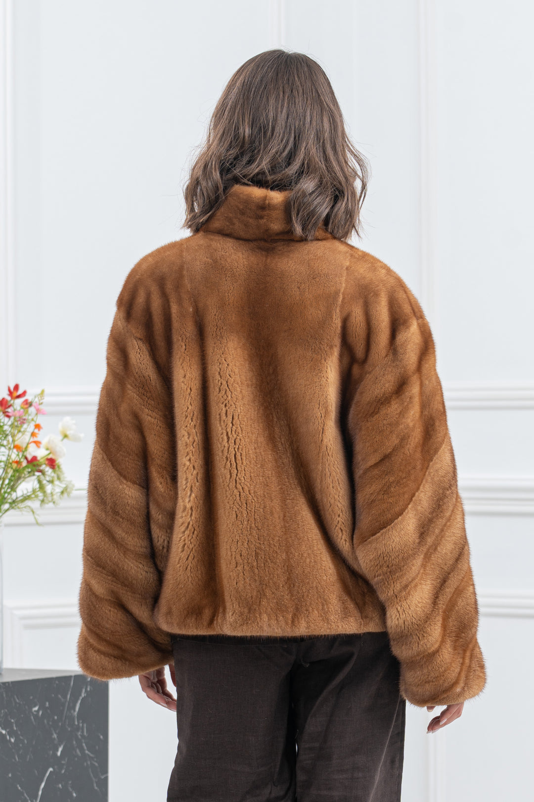 Gold Mink Fur Short Jacket - Women&