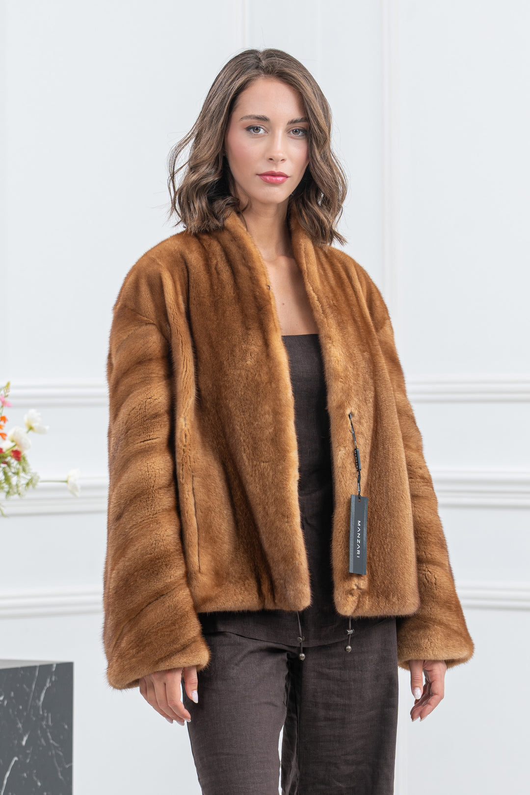 Gold Mink Fur Short Jacket - Women&