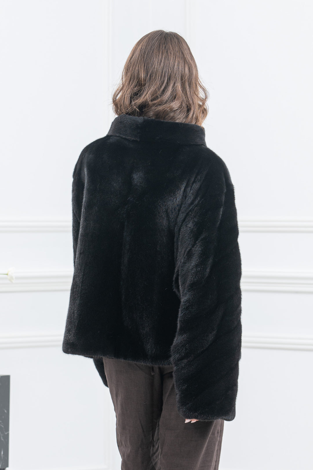 Black Mink Fur Short Jacket - Women&