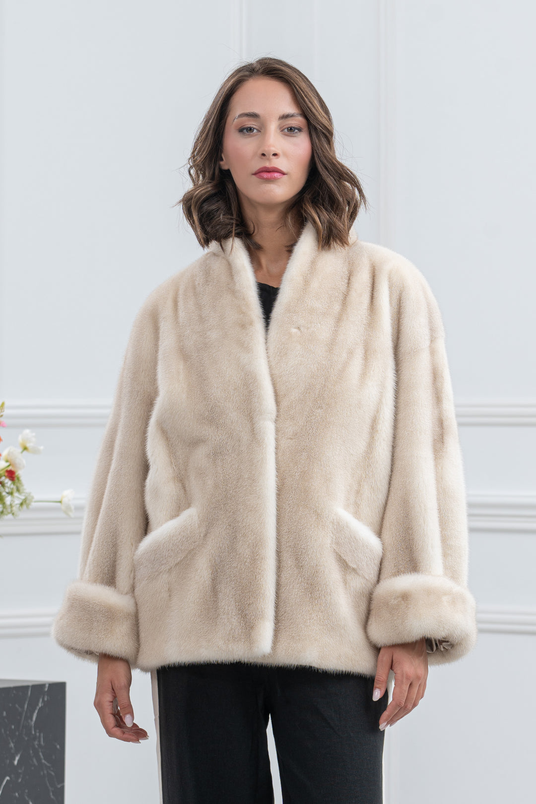 Cinnamon Mink Fur Short Jacket - Women&